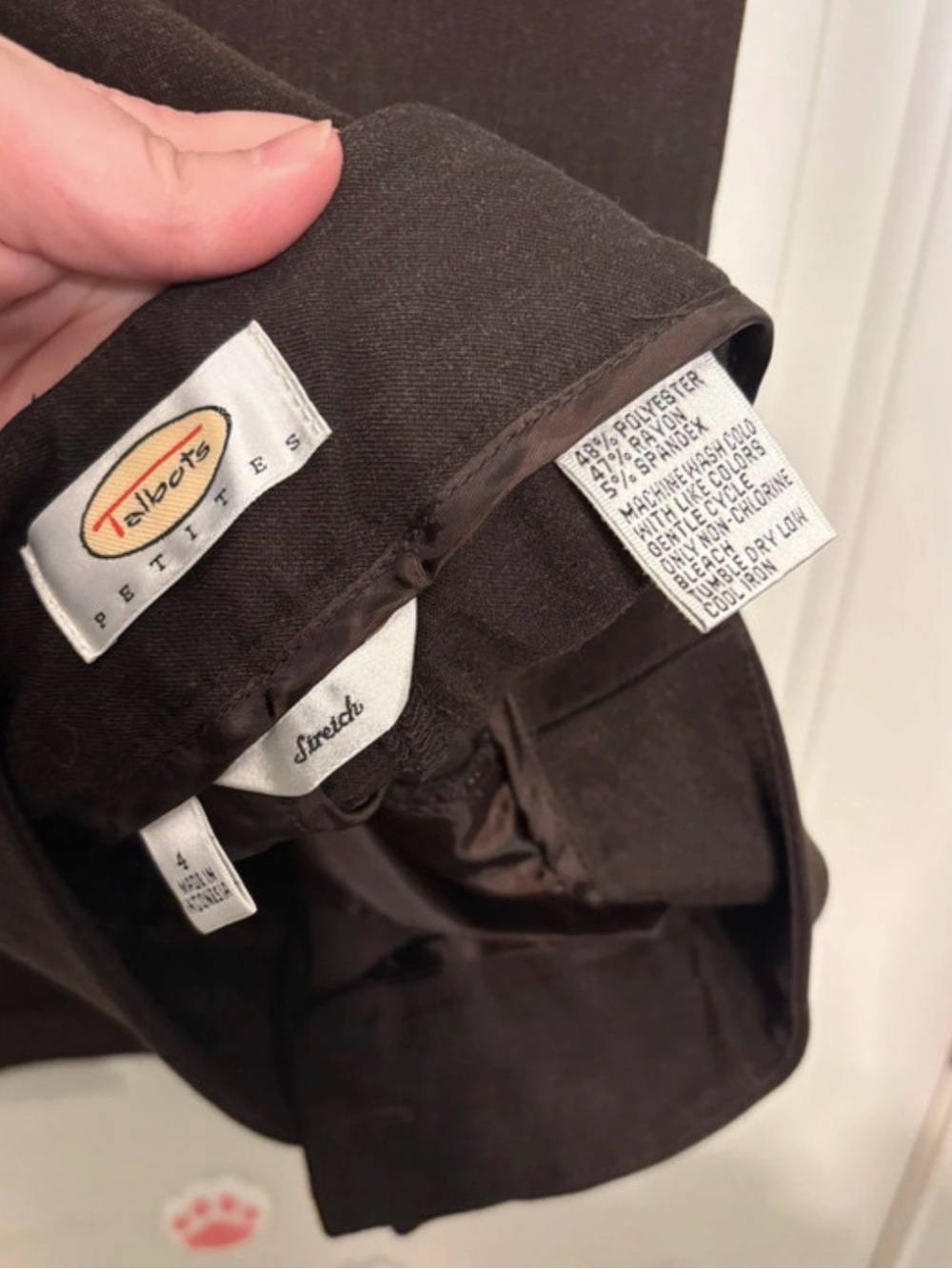 Talbots Petite Stretch Pants in Chocolate Brown